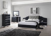 Alessandro Contemporary Glossy Black Queen Bed