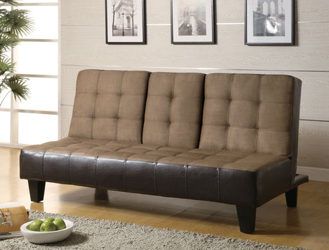 Transitional Tan and Cappuccino Sofa Bed