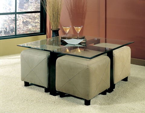Contemporary Square Glass Coffee Table