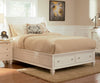 Sandy Beach White California King Sleigh Bed With Footboard Storage
