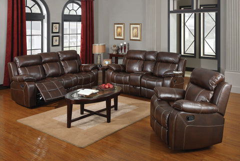 Myleene Chestnut Leather Three-Piece Living Room Set