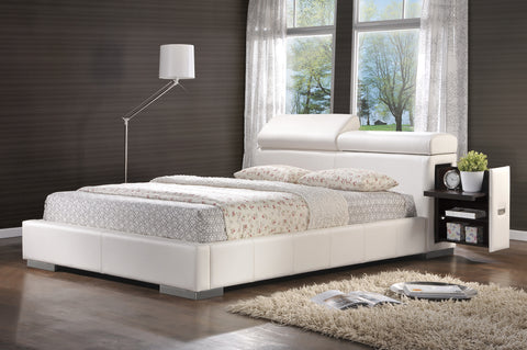 Maxine Upholstered Queen Bed White