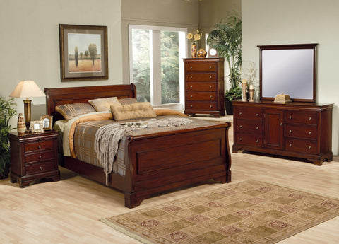 Versailles Deep Mahogany California King Five-Piece Bedroom Set