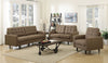 Kesson Mid-Century Modern Light Brown Three-Piece Living Room Set