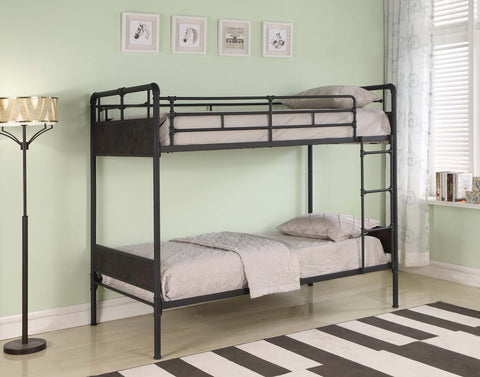 Beesly Industrial Twin-over-Twin Bunk Bed