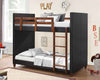 Diego Transitional Black Twin-over-Twin Bunk Bed