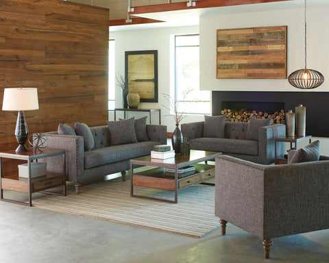 Ellery Grey Three-Piece Living Room Set