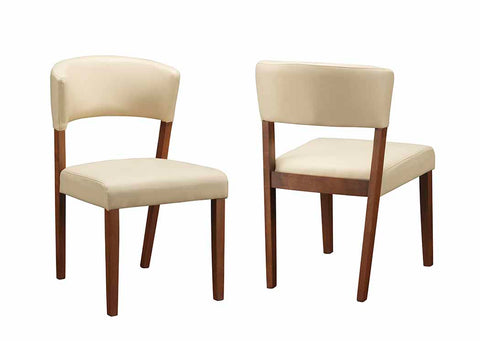 Paxton Mid-Century Modern Cream Leatherette Dining Chair