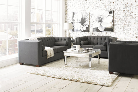 Cairns Transitional Charcoal Three-Piece Living Room Set