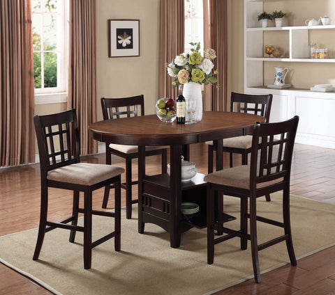 Lavon Transitional Espresso Five-Piece Counter-Height Dining Set