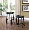 Traditional Black Backless Counter-Height  Stool