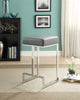Contemporary Chrome and Grey Counter-Height Stool