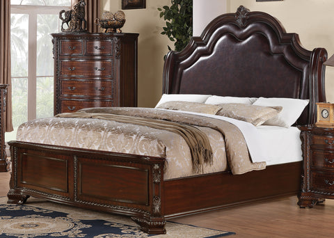 Maddison Brown Cherry King Bed