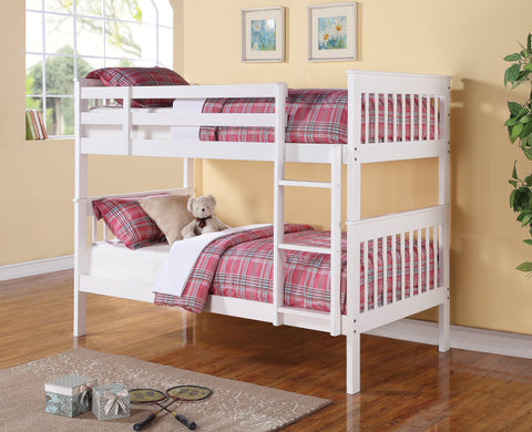 Chapman Transitional White Twin-over-Twin Bunk Bed