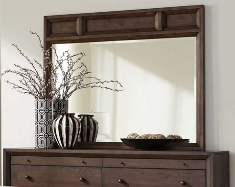 Bingham Retro-Modern Brown Oak Mirror
