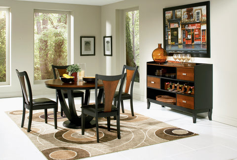 Boyer Transitional Amber and Black Five-Piece Dining Set