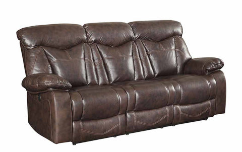Zimmerman Dark Brown Power Motion Faux Leather Reclining Sofa