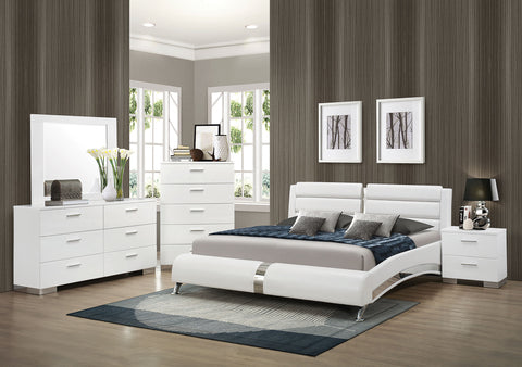 Felicity Contemporary White Eastern King Five-Piece Set