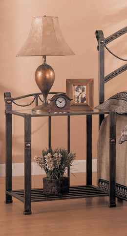 Georgia Metal Bed Traditional Brass Nightstand