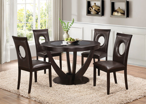 Contemporary Dark Brown and Cappuccino Five-Piece Dining Set