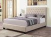 Chloe Transitional Oatmeal Upholstered Twin Bed