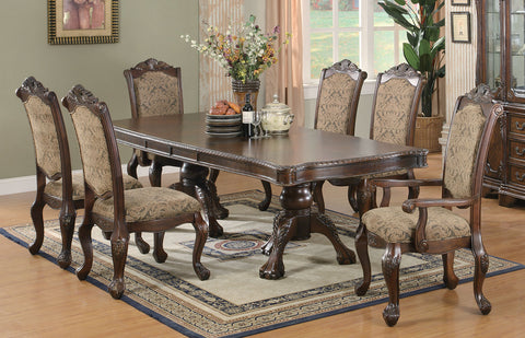 Andrea Traditional Brown and Cherry Dining Table
