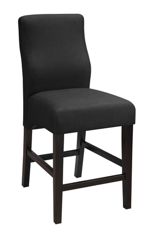 Transitional Black Upholstered Counter-Height  Stool