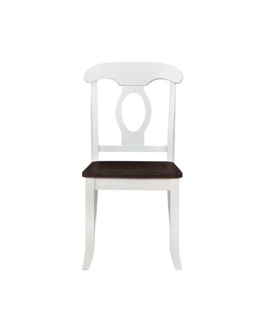 Bremerton Rich Brown and White Side Chair