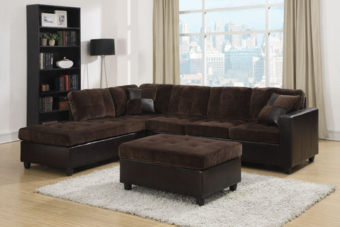 Mallory Casual Dark Chocolate Sectional