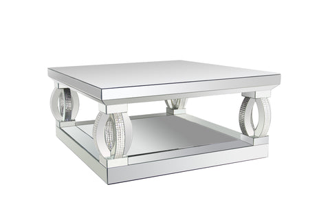 Contemporary Silver Mirrored Coffee Table