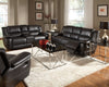 Lee Transitional Black Leather Reclining Two-Piece Living Room Set