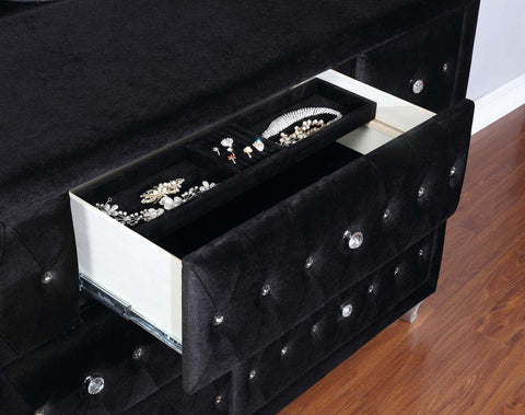 Deanna Contemporary Black and Metallic Dresser