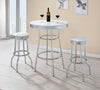 Cleveland Contemporary White Bar-Height Stool