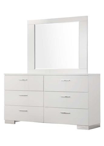 Felicity Glossy White Dresser Mirror
