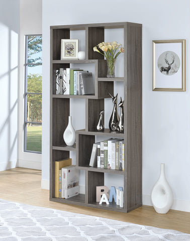 Contemporary Weathered Grey Bookcase