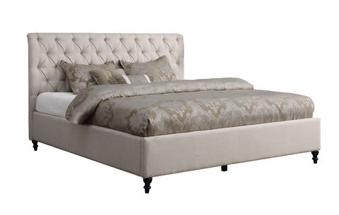 Farrah Traditional Oatmeal Upholstered California King Bed
