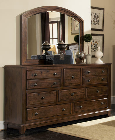 Laughton Rustic Dresser Mirror With Rounded Edge