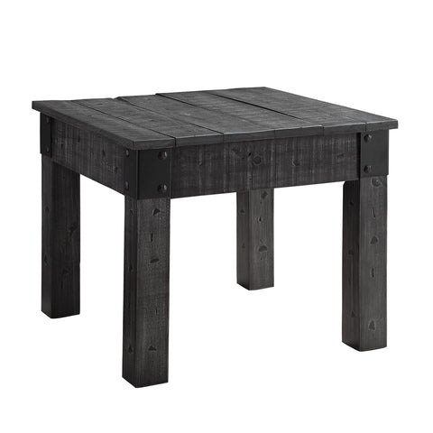 Country Rustic Grey End Table