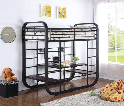 Archer Casual Chestnut Twin Workstation Bunk Bed