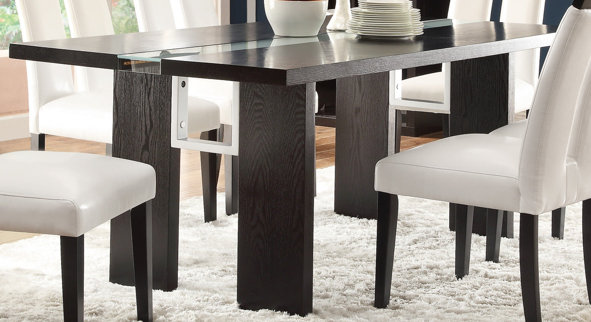 Kenneth Contemporary Black Dining Table with LED Lighting