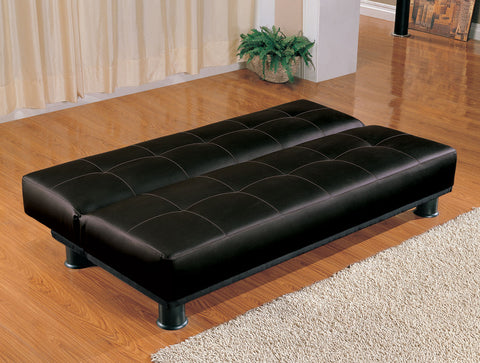Contemporary Black Faux Leather Sofa Bed