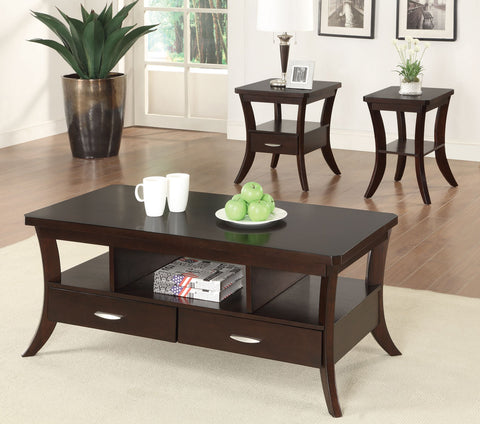 Occasional Transitional Espresso Coffee Table