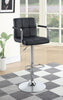 Contemporary Black and Chrome Adjustable Bar Stool with Arms