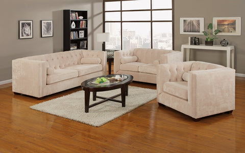 Alexis Transitional Almond Loveseat