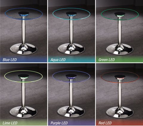 Contemporary Chrome LED Coffee Table