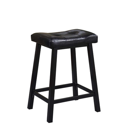 Traditional Black Backless Counter-Height  Stool
