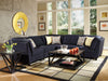 Keaton Transitional Midnight Blue and Black Armless Chair