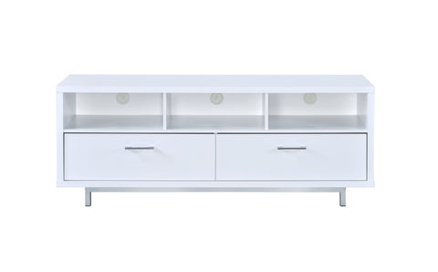 Transitional White TV Console