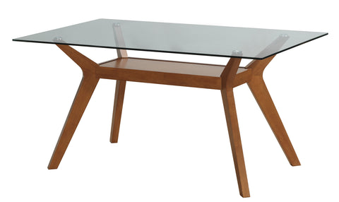 Paxton Mid-Century Modern Glass Dining Table