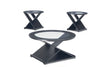Contemporary Black Round Three-Piece Table Set